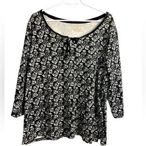 Carroll Reed 100% Cotton Medium Weight Tunic w 3/4 Sleeves Front Tie